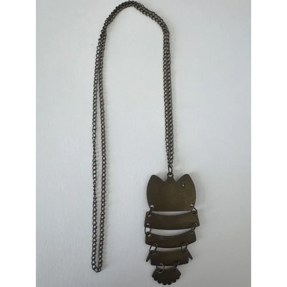 Vintage 2000s Articulated Owl Pendant Necklace